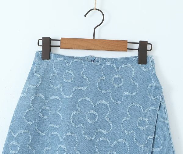 Women's Distressed Denim Skirt - Image 2