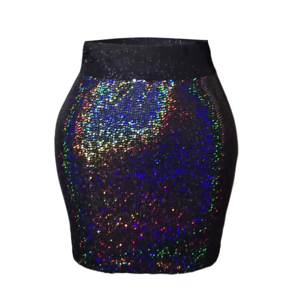 Women's High Waist Sequin Skirt - Image 4