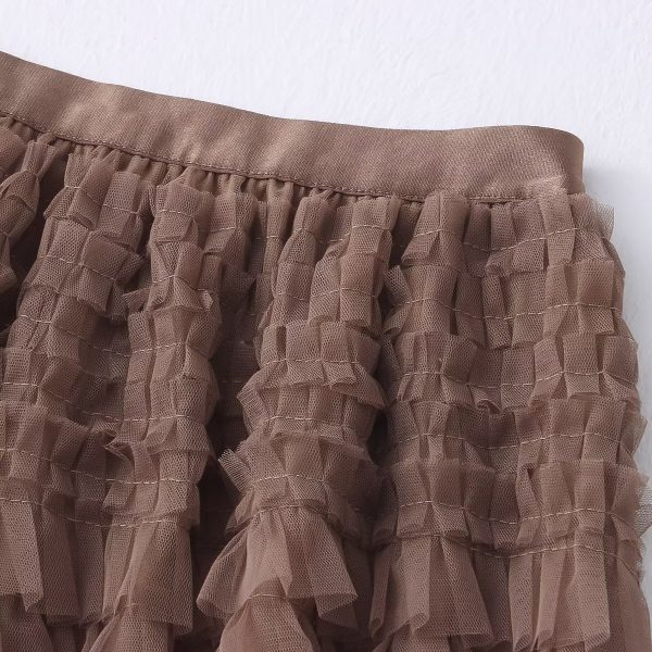 Autumn High-Waist Tiered Midi Skirt - Image 3