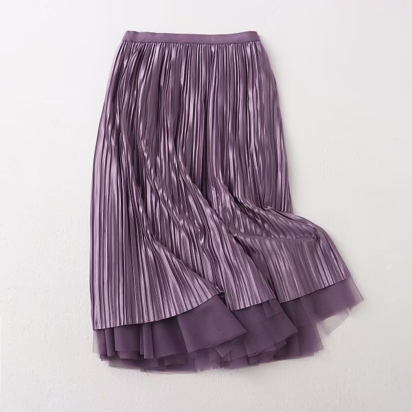 Retro Solid Color Long Skirt