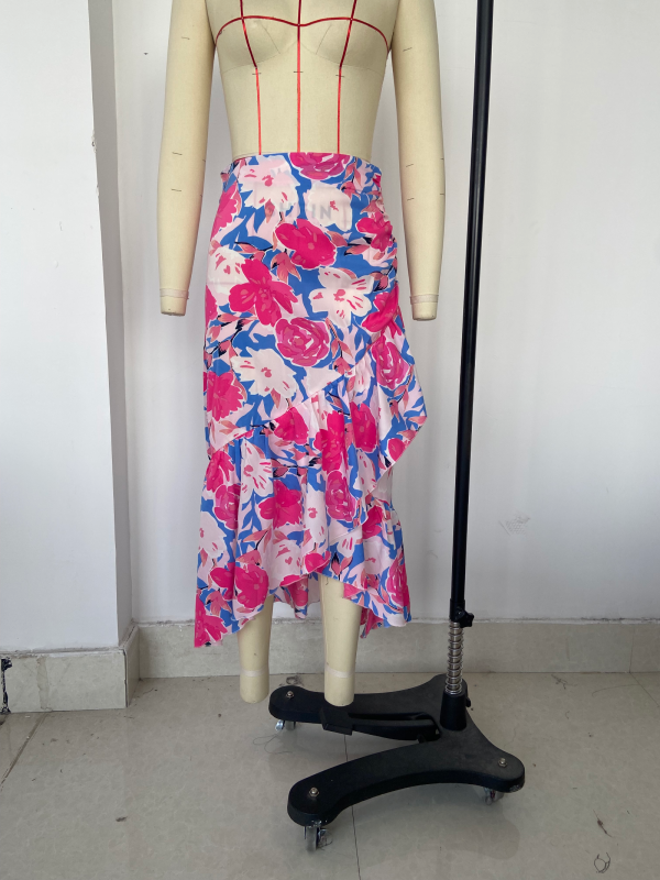 Floral A-Line Midi Skirt