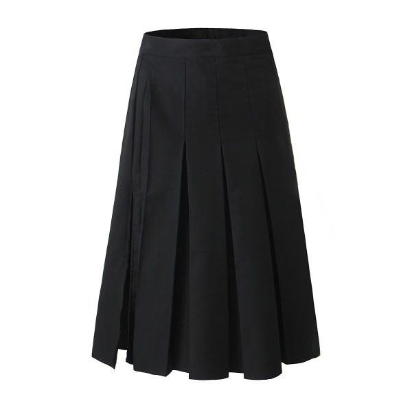 High-Waist Pleated A-Line Long Skirt - Image 2