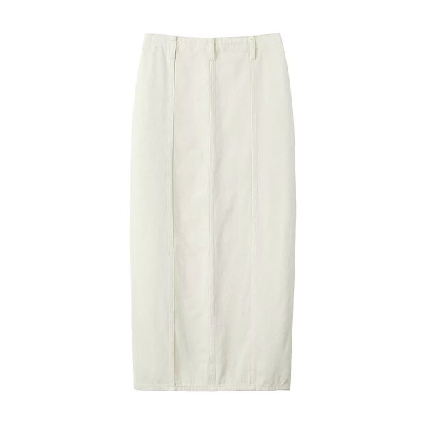 Patchwork High-Waist A-Line Midi Skirt - Image 4