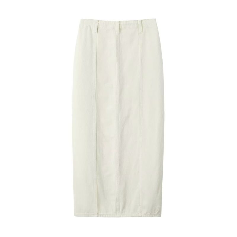 Patchwork High-Waist A-Line Midi Skirt - Image 4