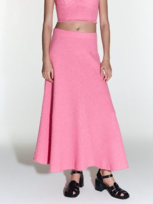 Elegant High-Waist Summer Midi Skirt