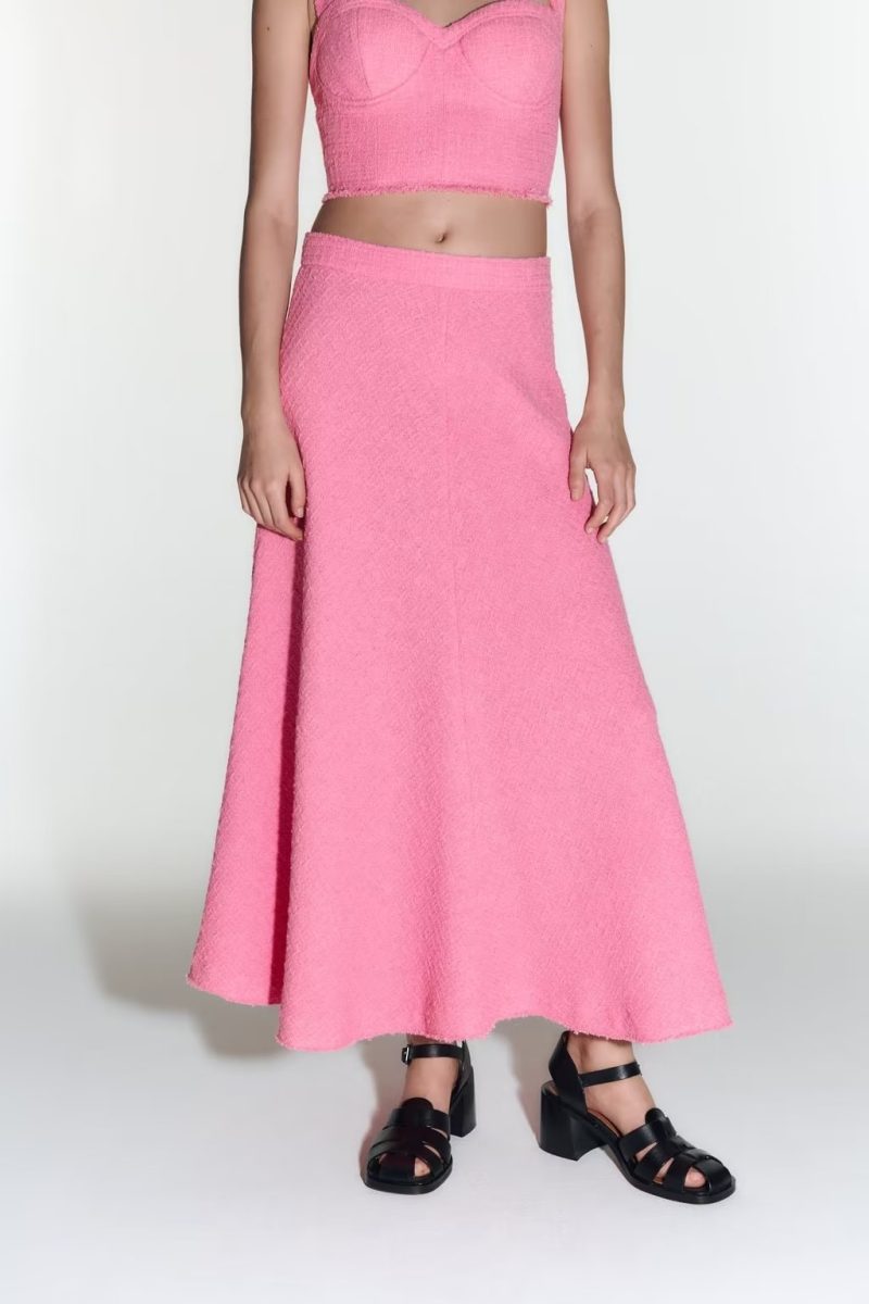Elegant High-Waist Summer Midi Skirt