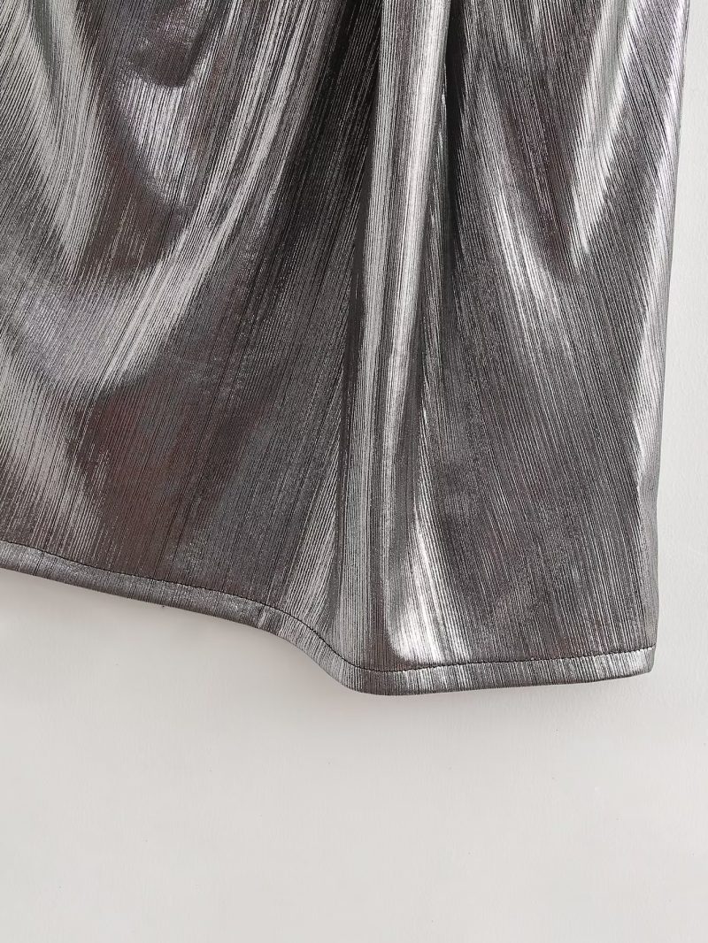 Elegant Glossy Summer Dress - Image 4