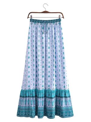 Floral Tassel Tiered Skirt