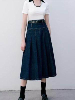 Autumn Winter High-Waist Pleated Skirt