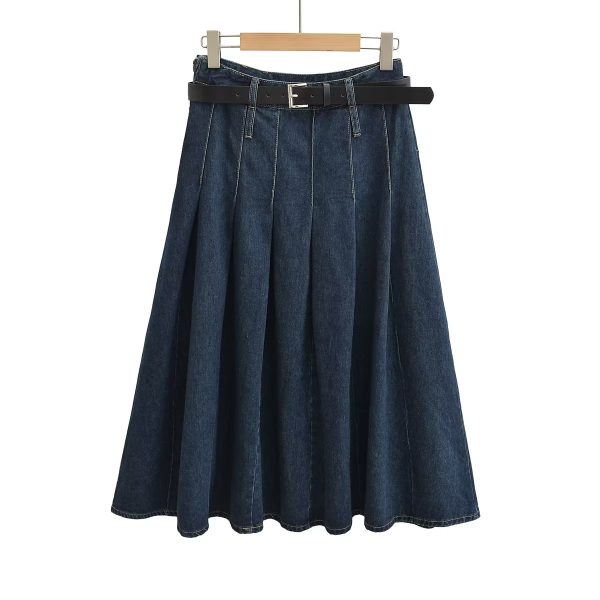 Autumn Winter High-Waist Pleated Skirt - Image 2