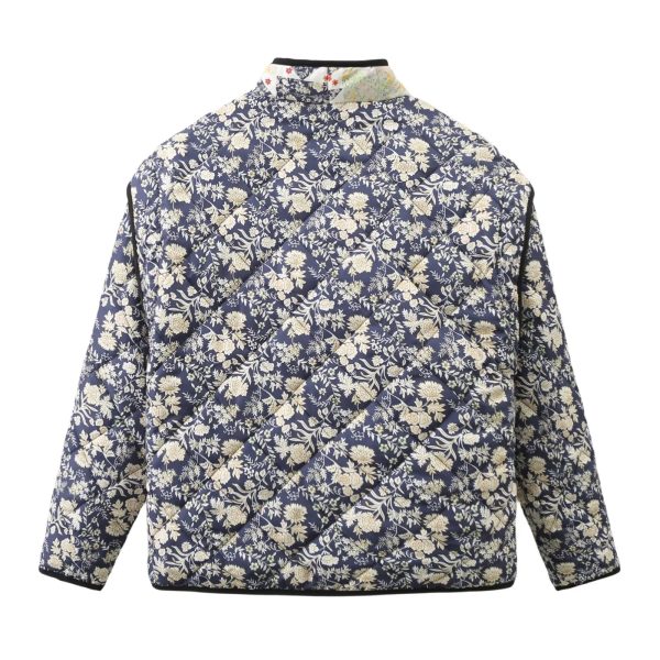 Faux Two-Piece Print Cotton Jacket - Image 2