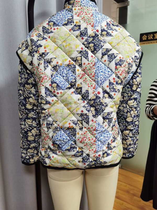 Faux Two-Piece Print Cotton Jacket - Image 4