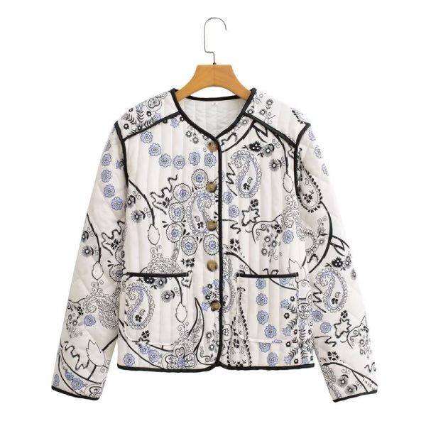 Stylish Printed Long Sleeve Autumn Coat