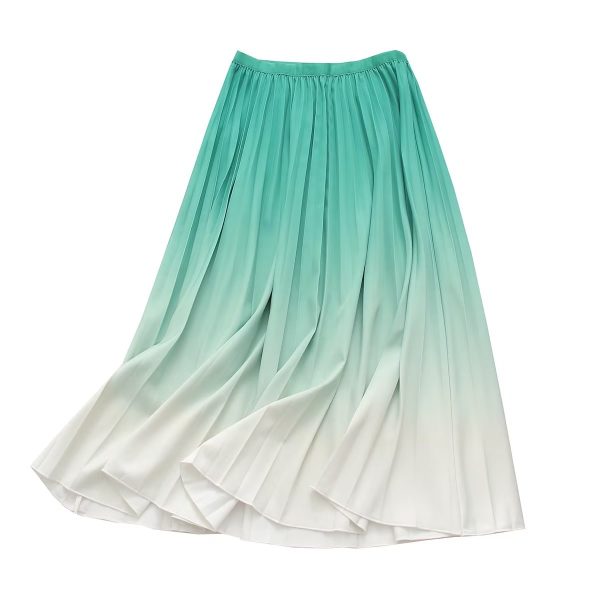 Women's Gradient Pleated Midi Skirt