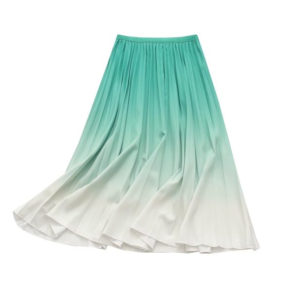 Women's Gradient Pleated Midi Skirt - Image 2