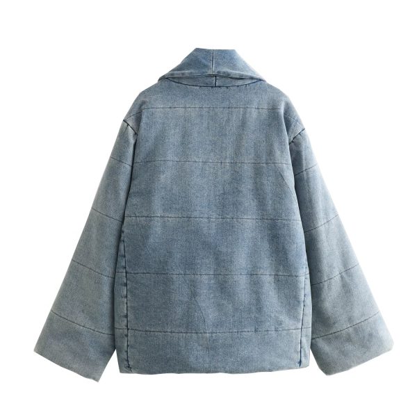 Trendy Fall Cotton Denim Jacket - Image 4