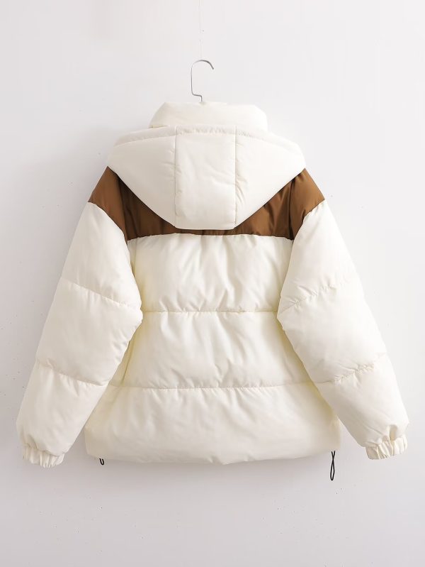 French Stitching Contrast Hooded Jacket - Image 2