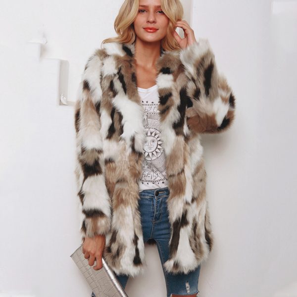 Women's Tailored Collar Faux Fur Coat