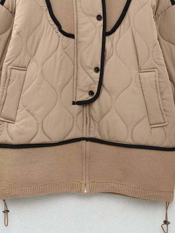 Chic French Knitted Padded Coat - Image 3