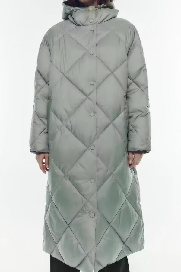 Women's Hooded Diamond Lattice Coat