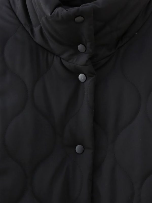 Bowknot Pocket Stand Collar Coat - Image 4