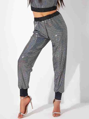 Sequin Seven-Color Ankle-Tied Sweatpants