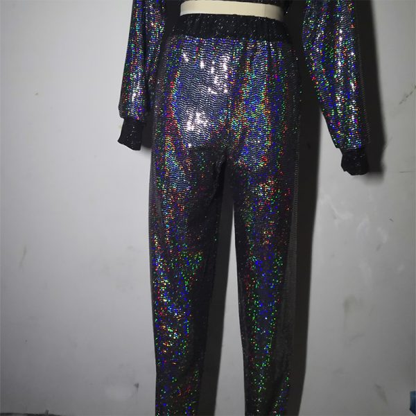 Sequin Seven-Color Ankle-Tied Sweatpants - Image 4