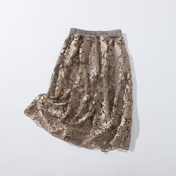 Women's Embroidered Mesh Lace Skirt - Image 2