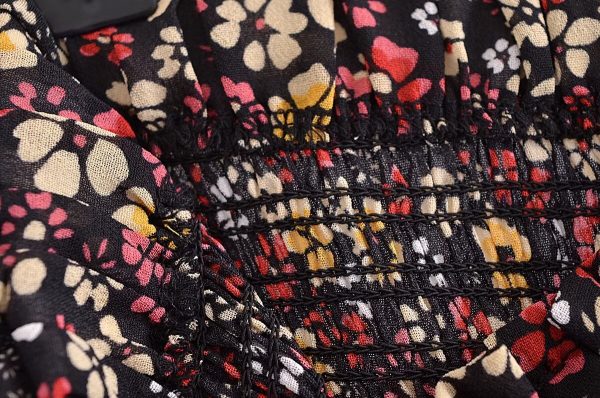 French Floral Printed Tiered Skirt - Image 4