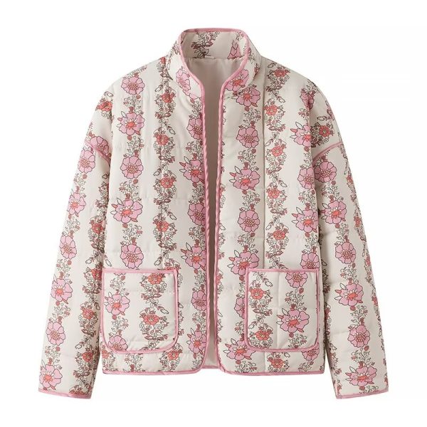 Chic Printed Pocket Winter Cardigan Coat - Image 2