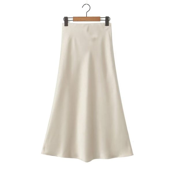 Glossy High Waist Classic Skirt - Image 2