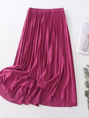 Korean Pleated Midi Skirt