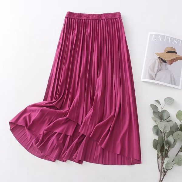 Korean Pleated Midi Skirt