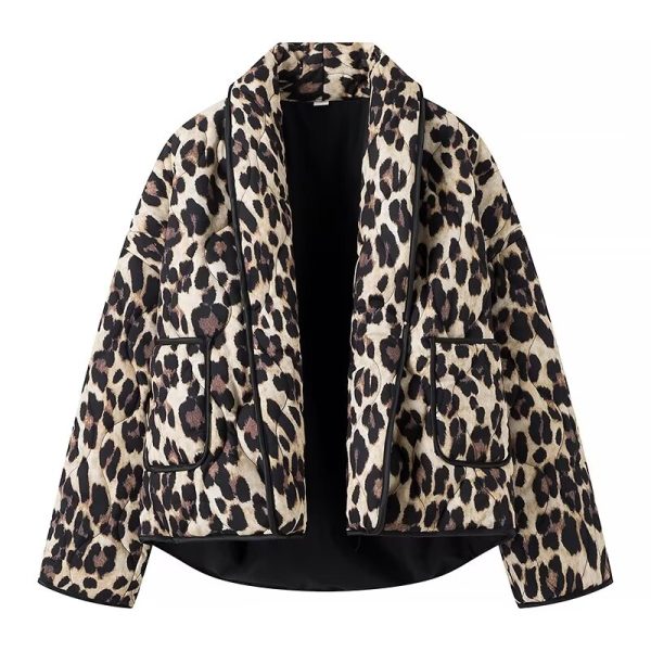 Women's Animal Print Kimono Coat - Image 3