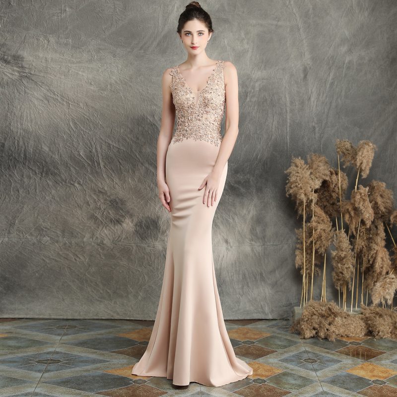 Handmade Beaded Fishtail Gown - Image 2