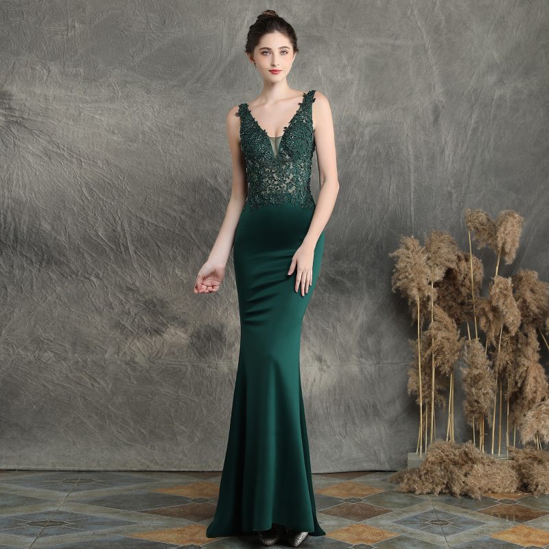 Handmade Beaded Fishtail Gown - Image 3