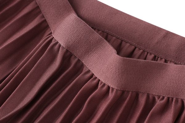 High Waist Pleated Midi Skirt - Image 3