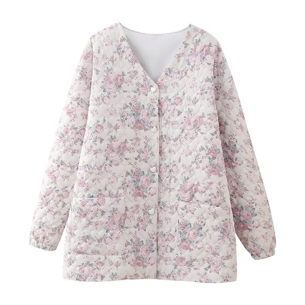 Chic Spring Floral Cotton Coat