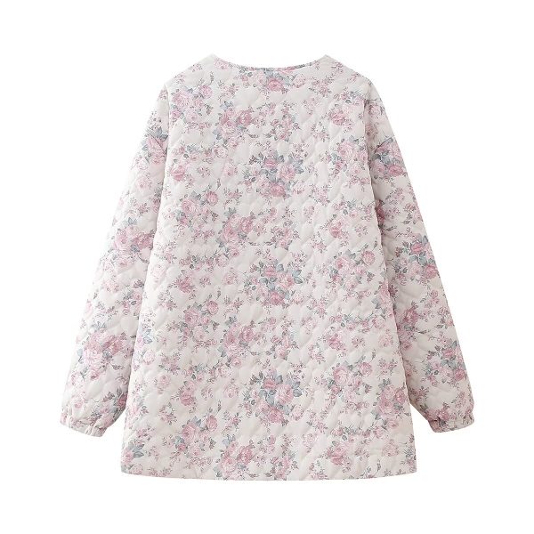 Chic Spring Floral Cotton Coat - Image 2