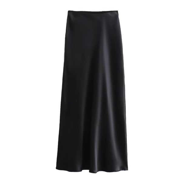 Acetate Satin Zipper Skirt - Image 2