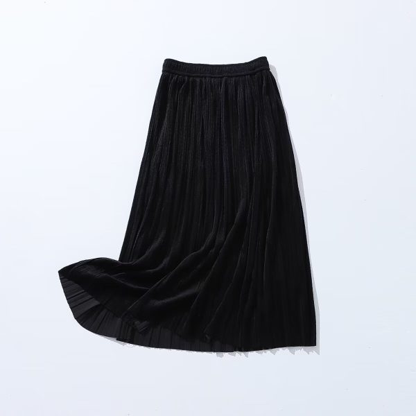 Velvet High Waist Midi Skirt - Image 3