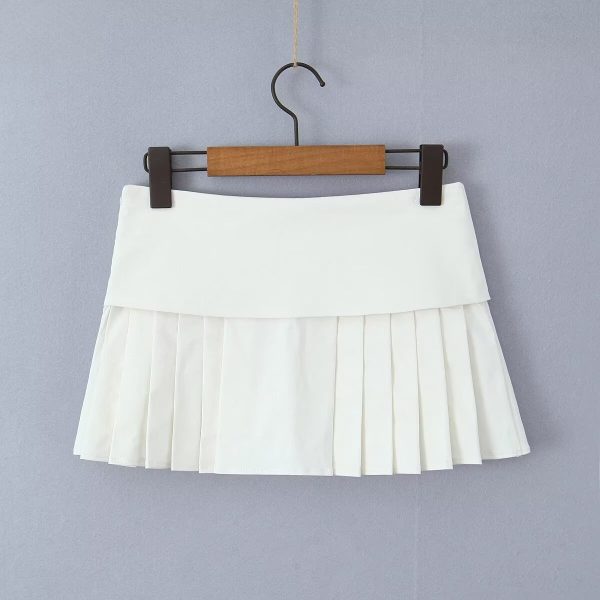 Low-Waist Pleated Mini Skirt - Image 2