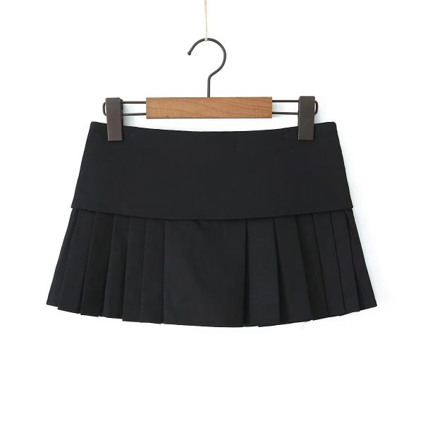 Low-Waist Pleated Mini Skirt - Image 3