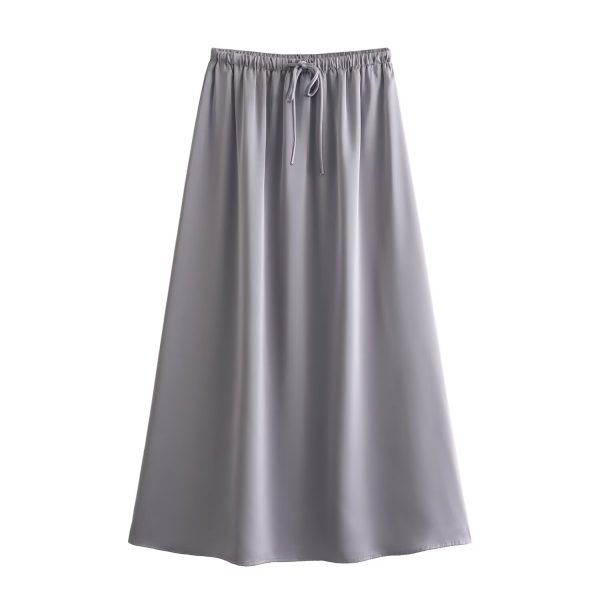 Colorful Satin Drawstring Skirt - Image 3