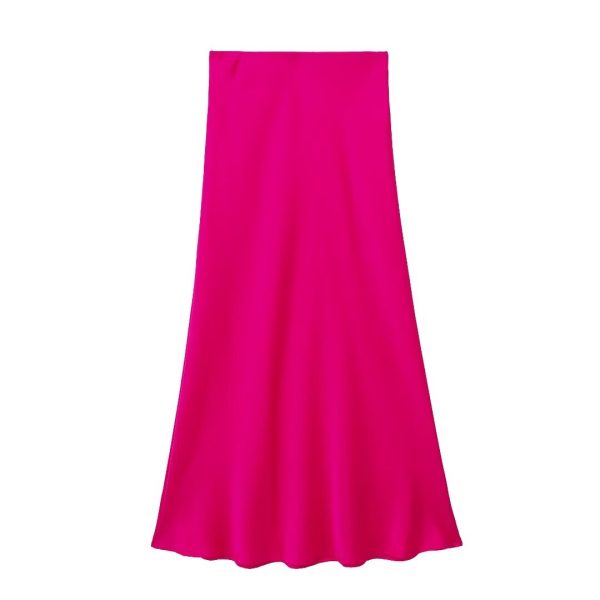 Silk Satin Midi Skirt