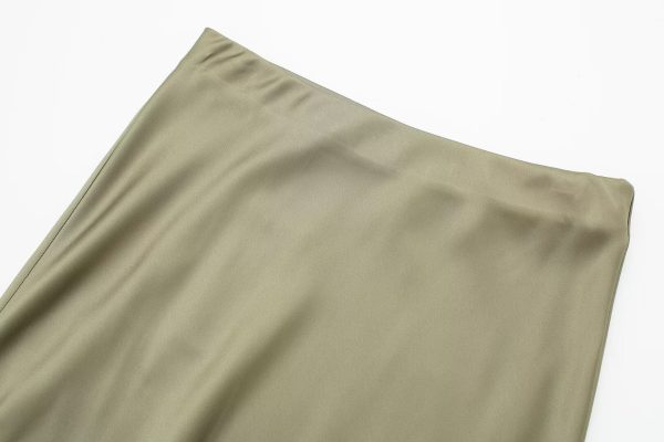 Silk Satin Midi Skirt - Image 4