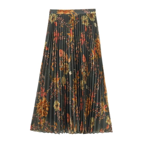 Vintage Printed Pleated Skirt - Image 2