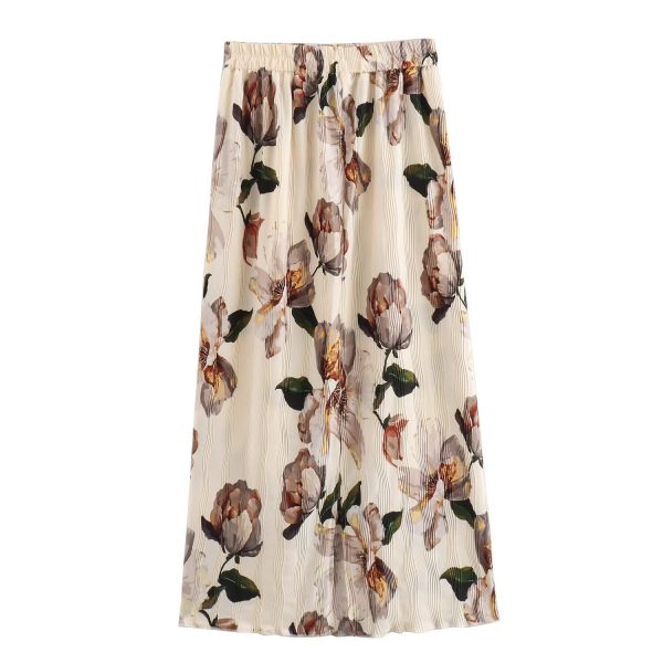 Vintage Floral Slit Skirt - Image 2