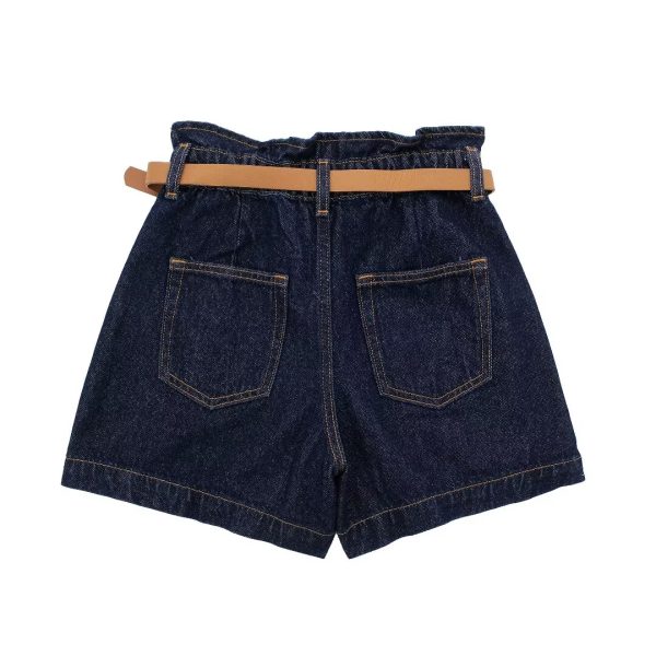 Women's Baggy Denim Shorts with Belt - Image 2