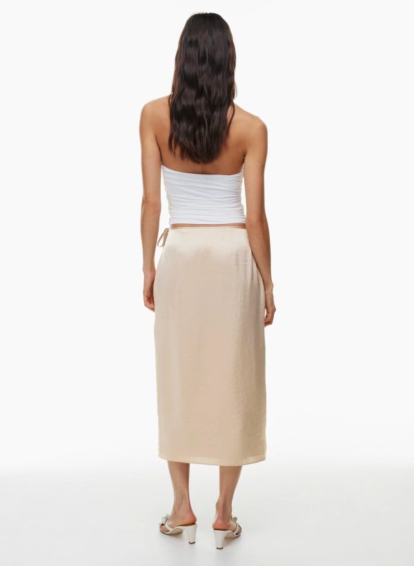 Lace-Up High-Waist Satin Skirt - Image 3